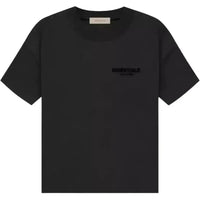 Fear of God Essentials cotton t-shirt in Stretch Limo black with a relaxed fit and tonal chest logo.