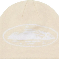 Corteiz Alcatraz Skully Cream Beanie