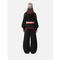 Aelfric Eden Cropped Contrast Stripe Zip Up Hoodie