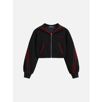 Aelfric Eden Cropped Contrast Stripe Zip Up Hoodie