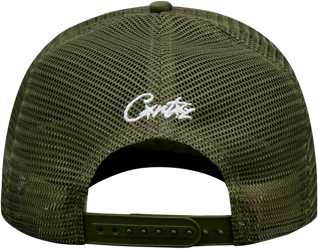 Corteiz Island Puff Print Trucker Olive