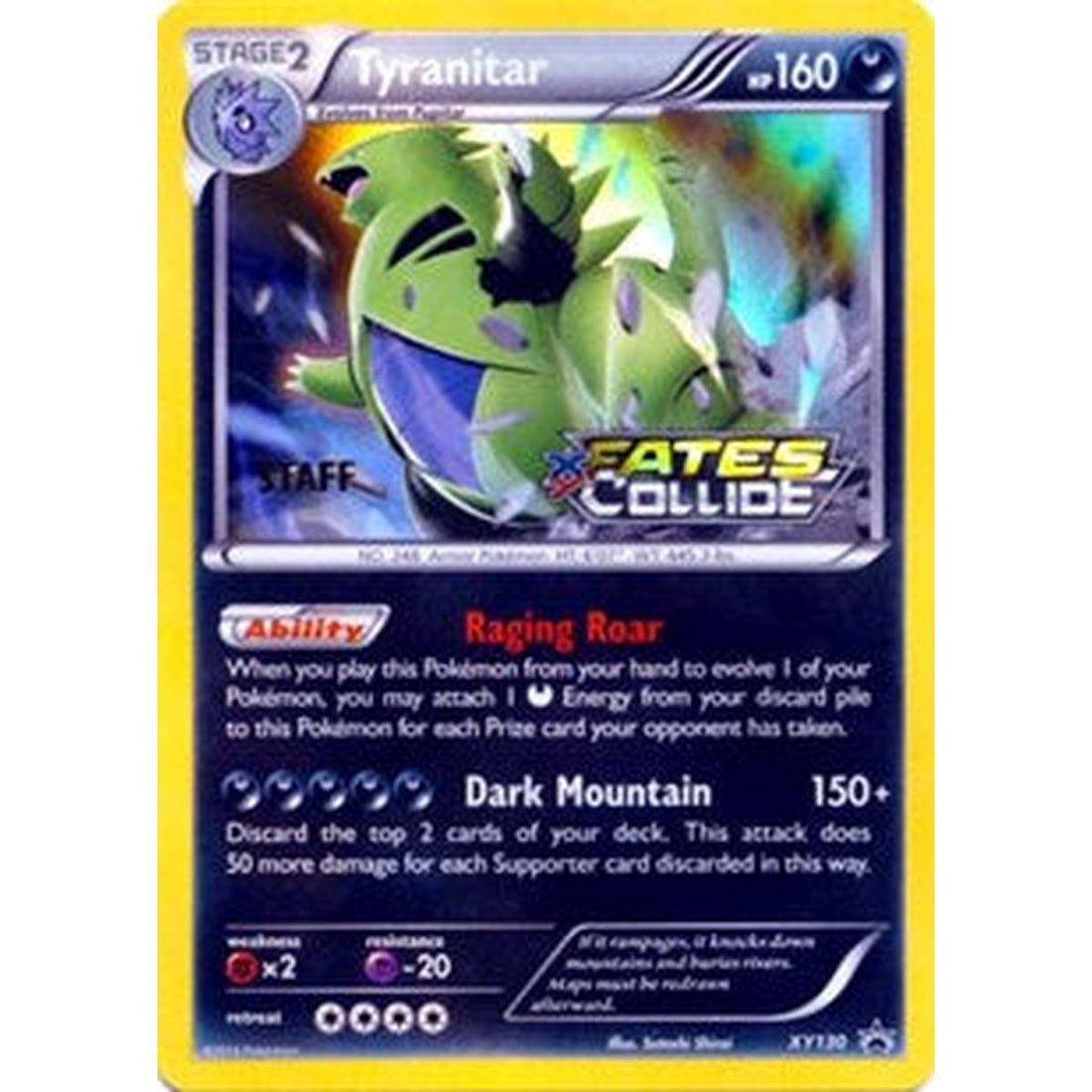 Tyranitar - XY130 (Prerelease) [Staff]
