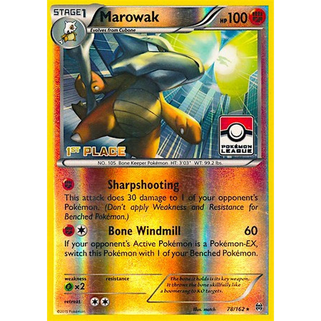 Marowak - 78/162 (Pokemon League) [1st Place]