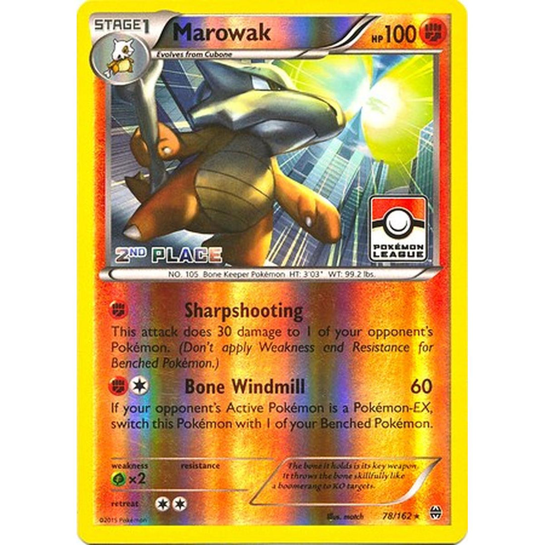 Marowak - 78/162 (Pokemon League) [2nd Place]