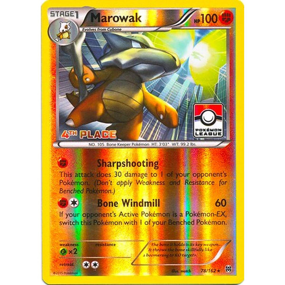 Marowak - 78/162 (Pokemon League) [4th Place]