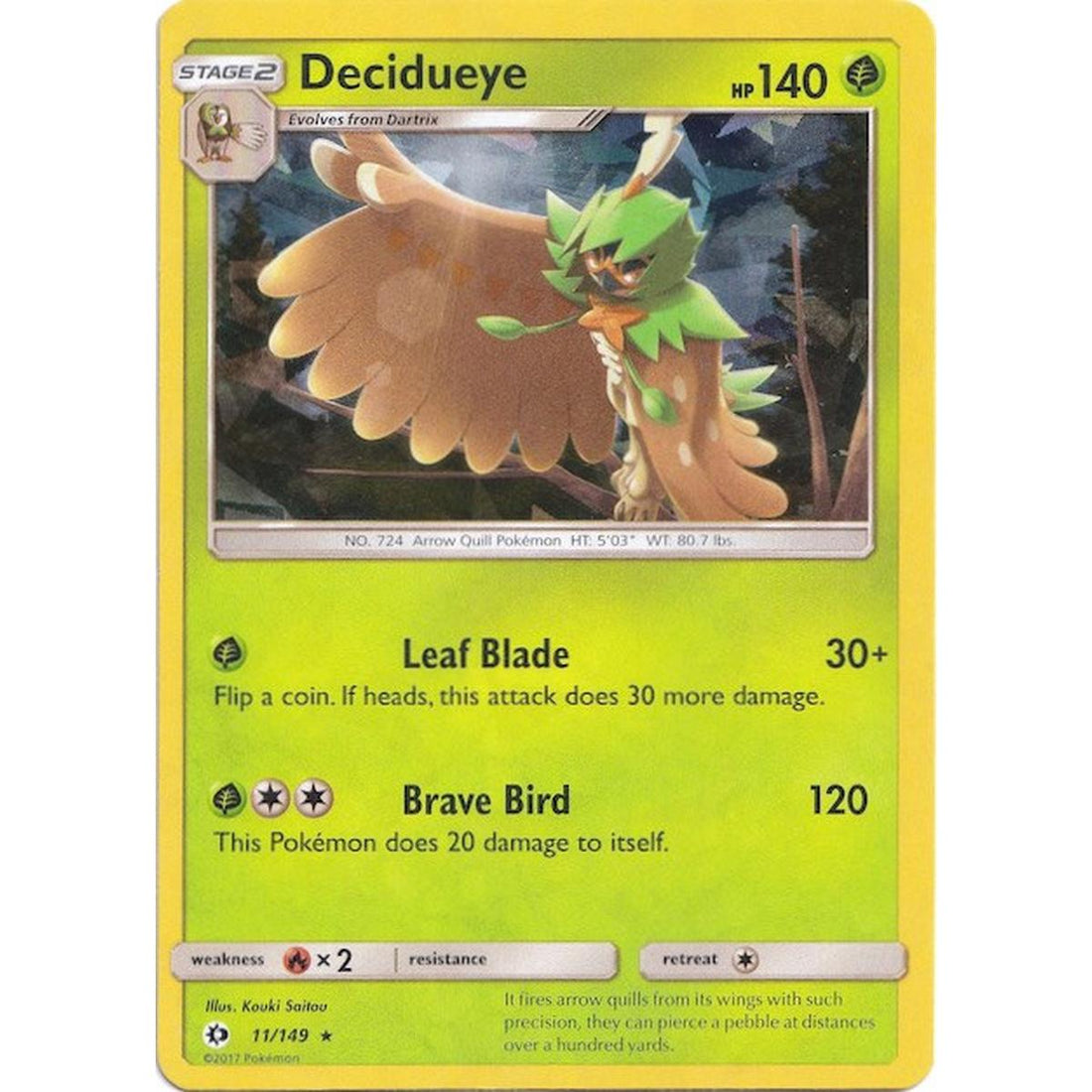 Decidueye - 011/149 (Cracked Ice Holo)