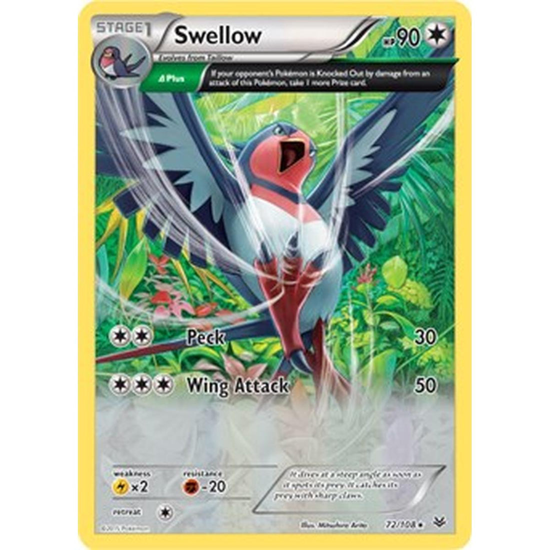 Swellow - 72/108 (XY Roaring Skies)