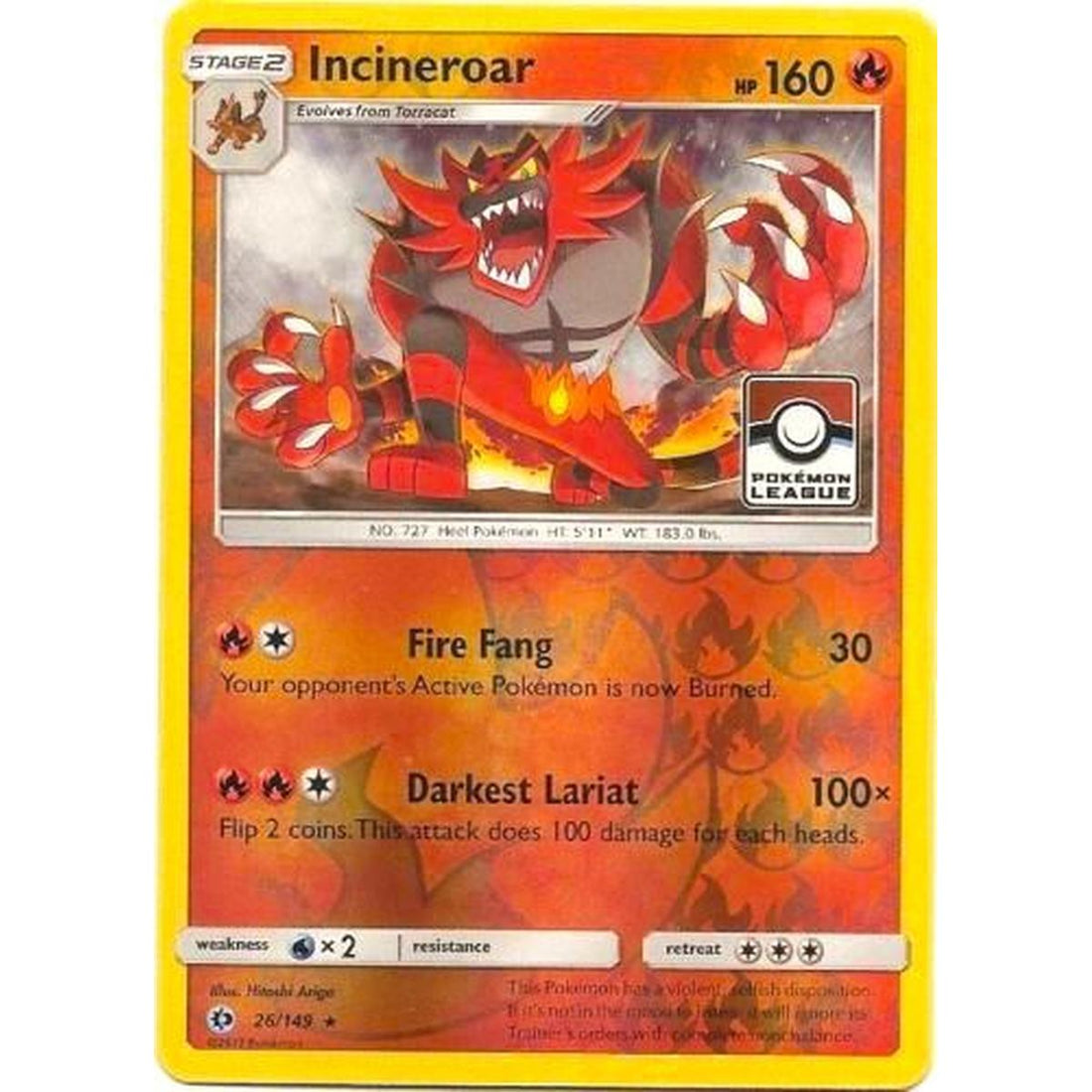 Incineroar - 26/149 (Pokemon League)