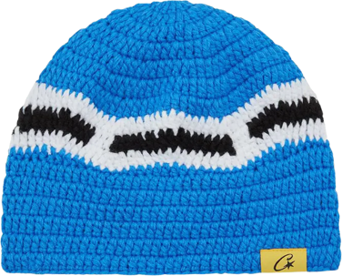 CORTEIZ BIG CROCHET BEANIE BLUE WHITE BLACK