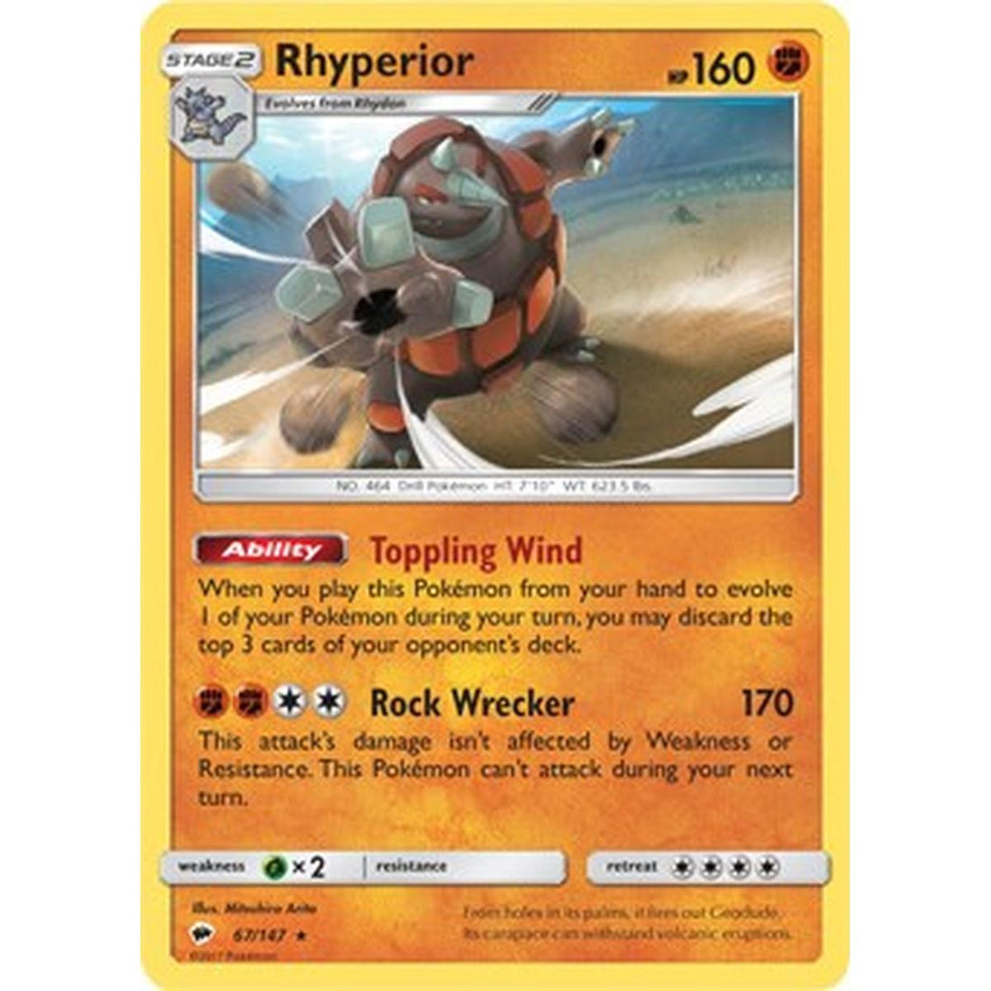 Rhyperior - 67/147 (SM Burning Shadows)