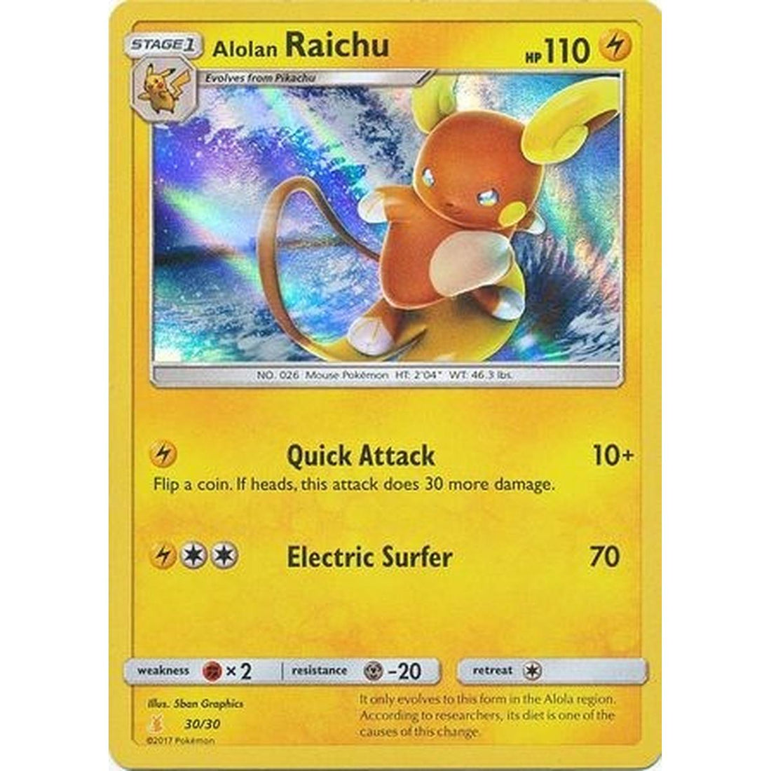 Alolan Raichu (#30 Holofoil)