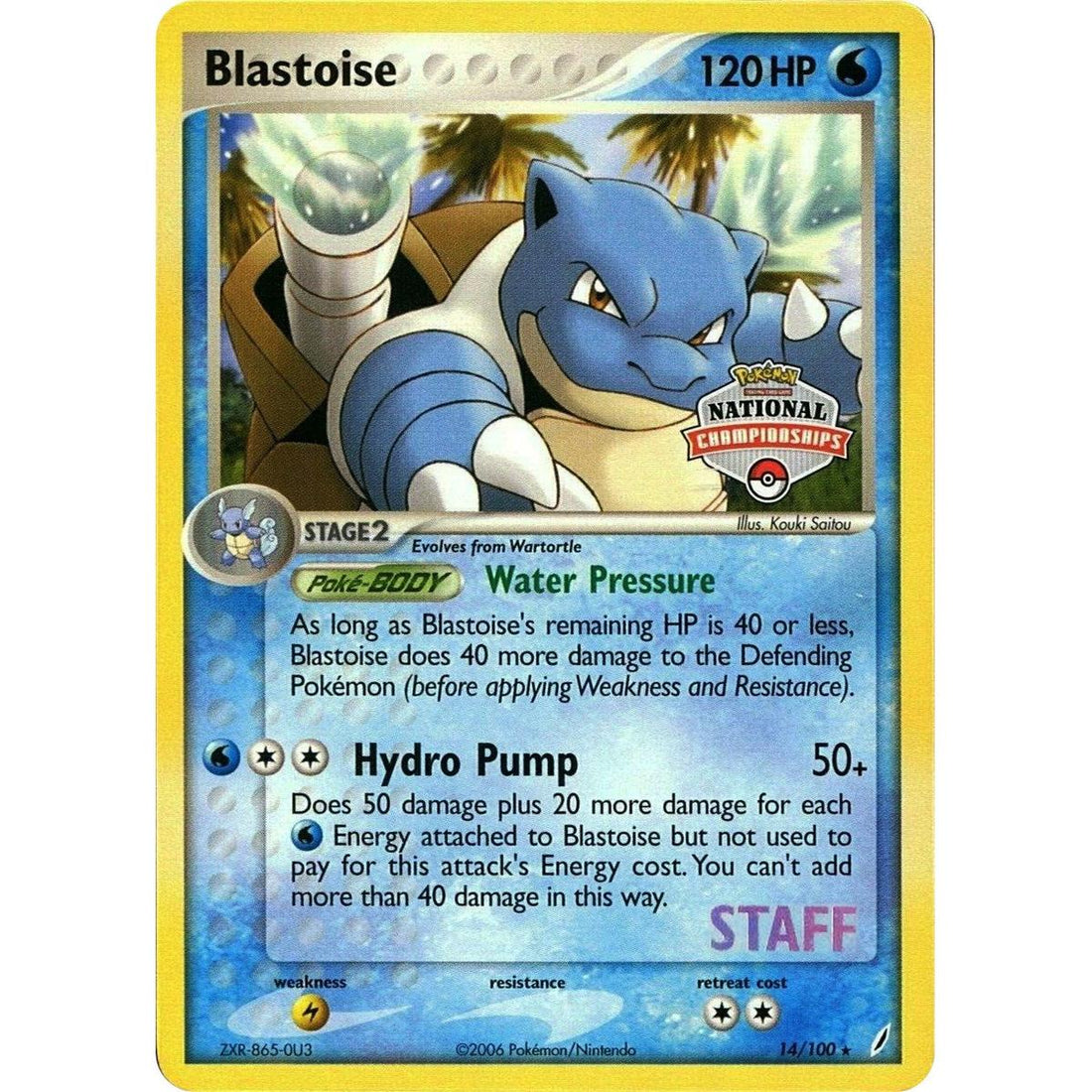 Blastoise - 14/100 (National Championships) [Staff]