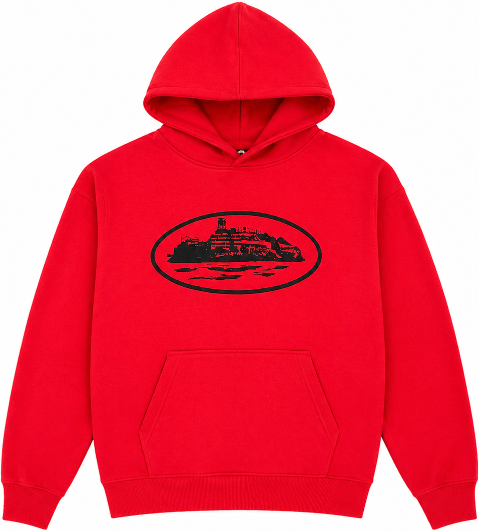 Corteiz Alcatraz Hoodie Red & Black