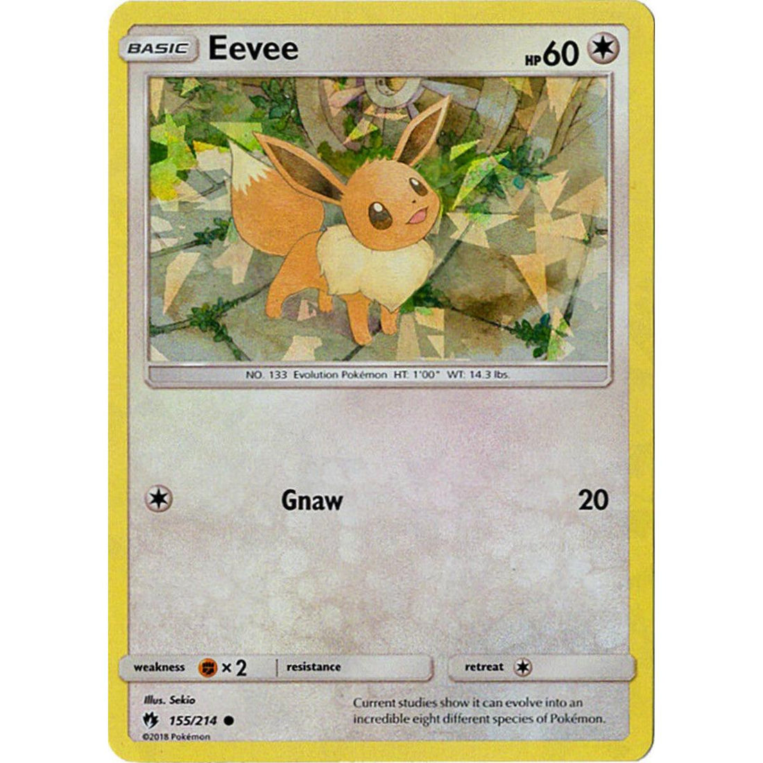 Eevee - 155/214 (Let's Play, Eevee!) (Cracked Ice Holo)