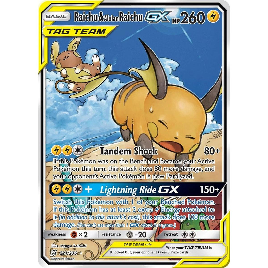 Raichu & Alolan Raichu GX (Alternate Full Art)