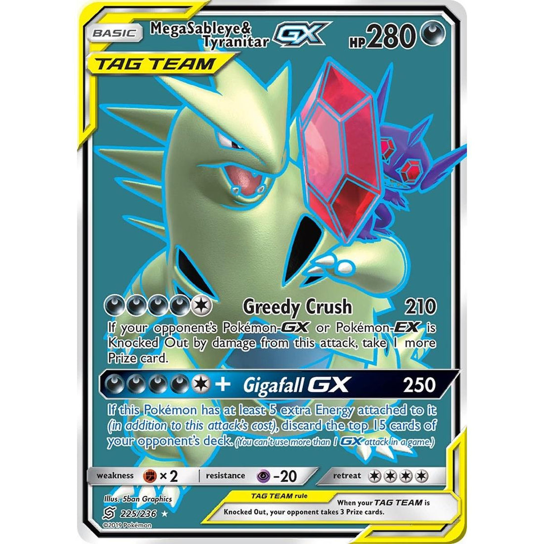 Mega Sableye & Tyranitar GX (Full Art)