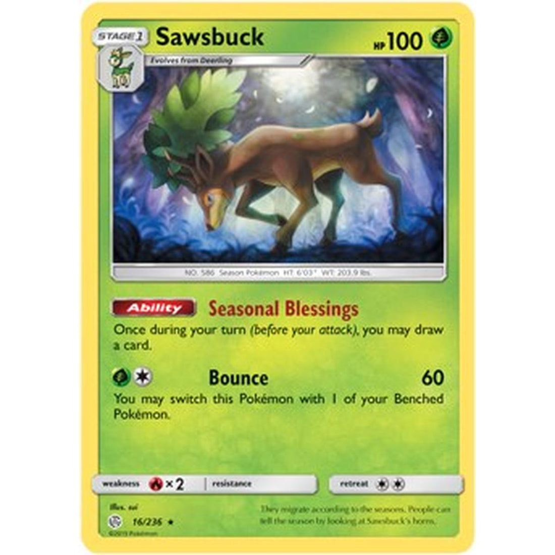 Sawsbuck - 16/236 (Prerelease Kit Exclusive)