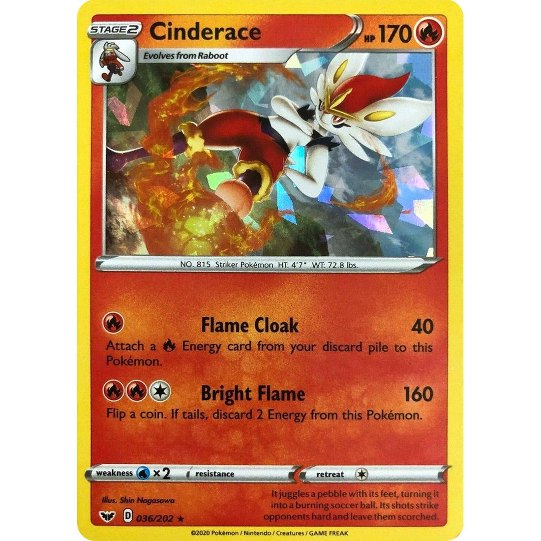 Cinderace - 036/202 (Cracked Ice Holo)