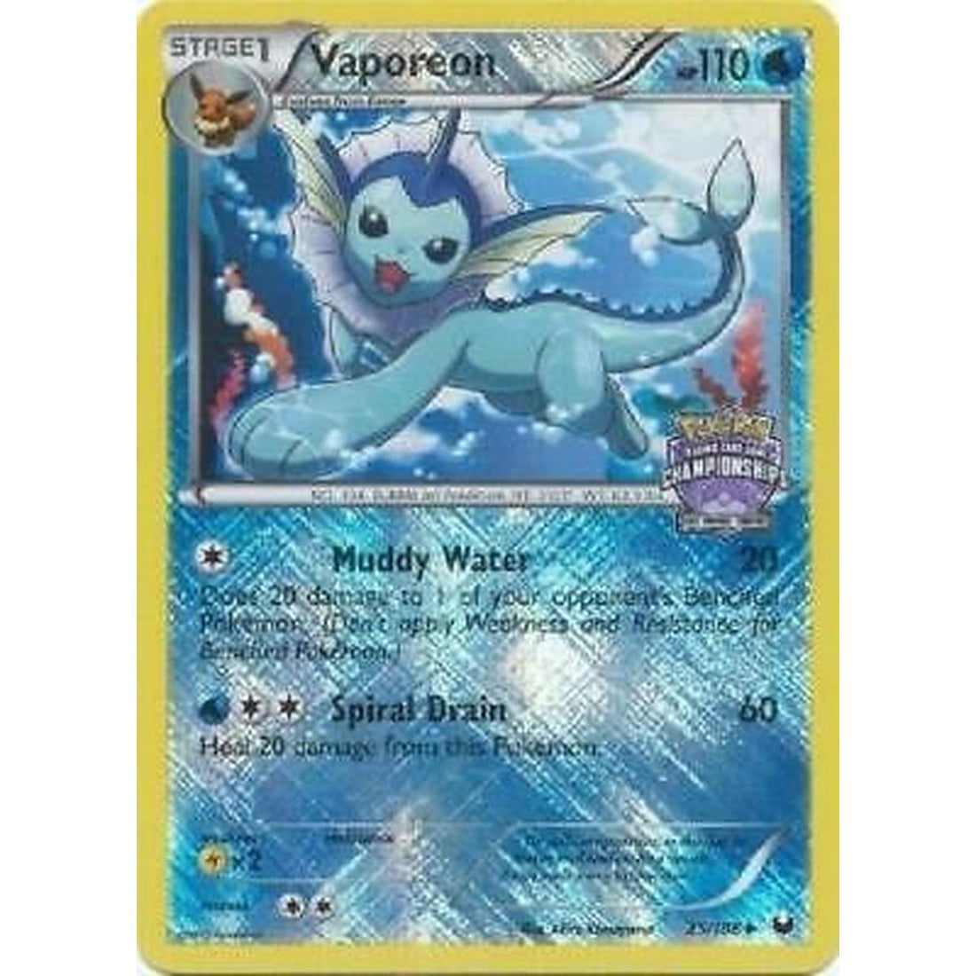 Vaporeon - 25/108 (State Championships)
