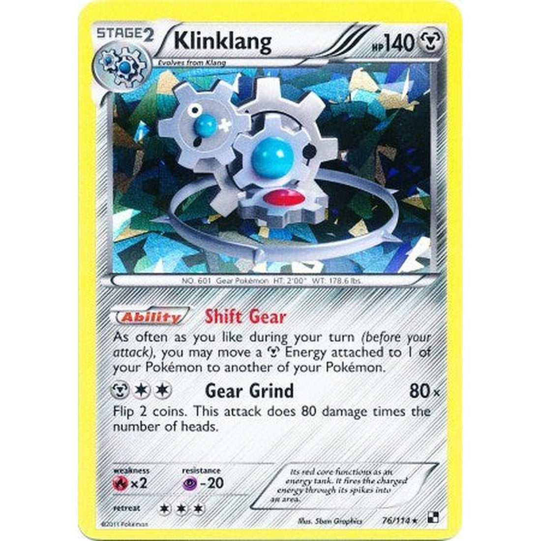 Klinklang - 76/114 (Cracked Ice Holo)