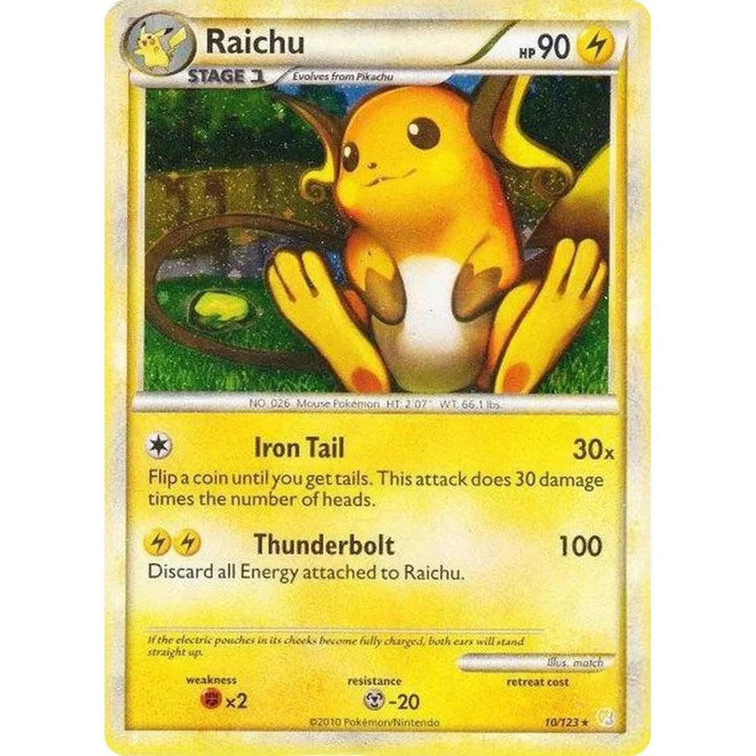 Raichu - 10/123 (Cracked Ice Holo)