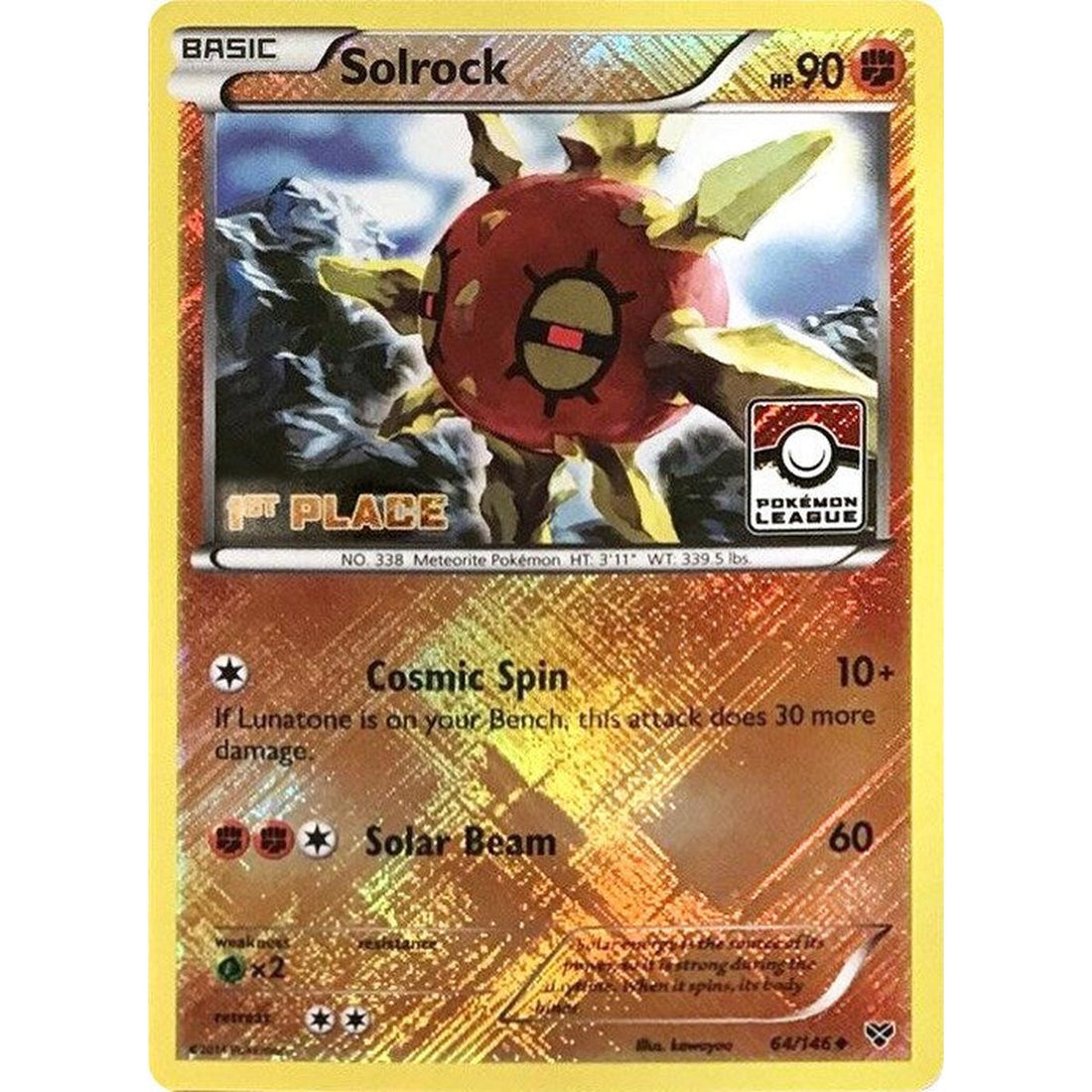 Solrock - 64/146 (Pokemon League) [1st Place]