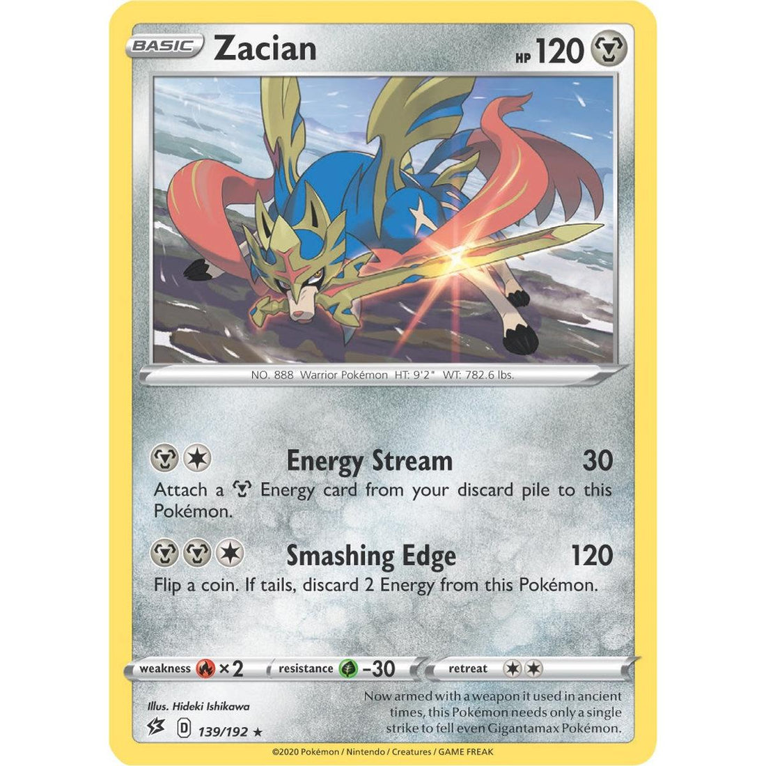 Zacian - 139/192 (Cracked Ice Holo)