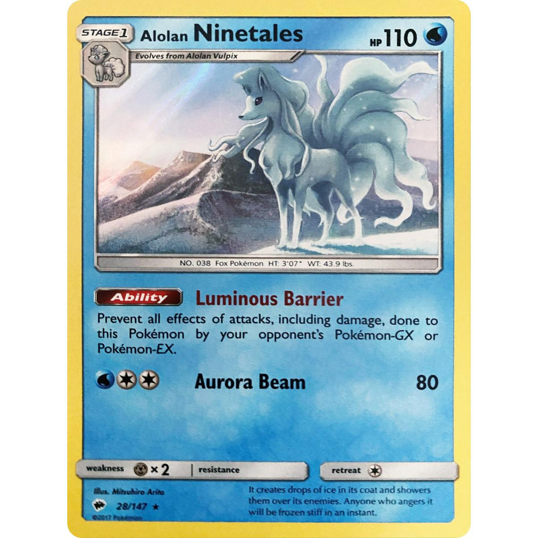 Alolan Ninetales - 28/147 (Water Web Holo)