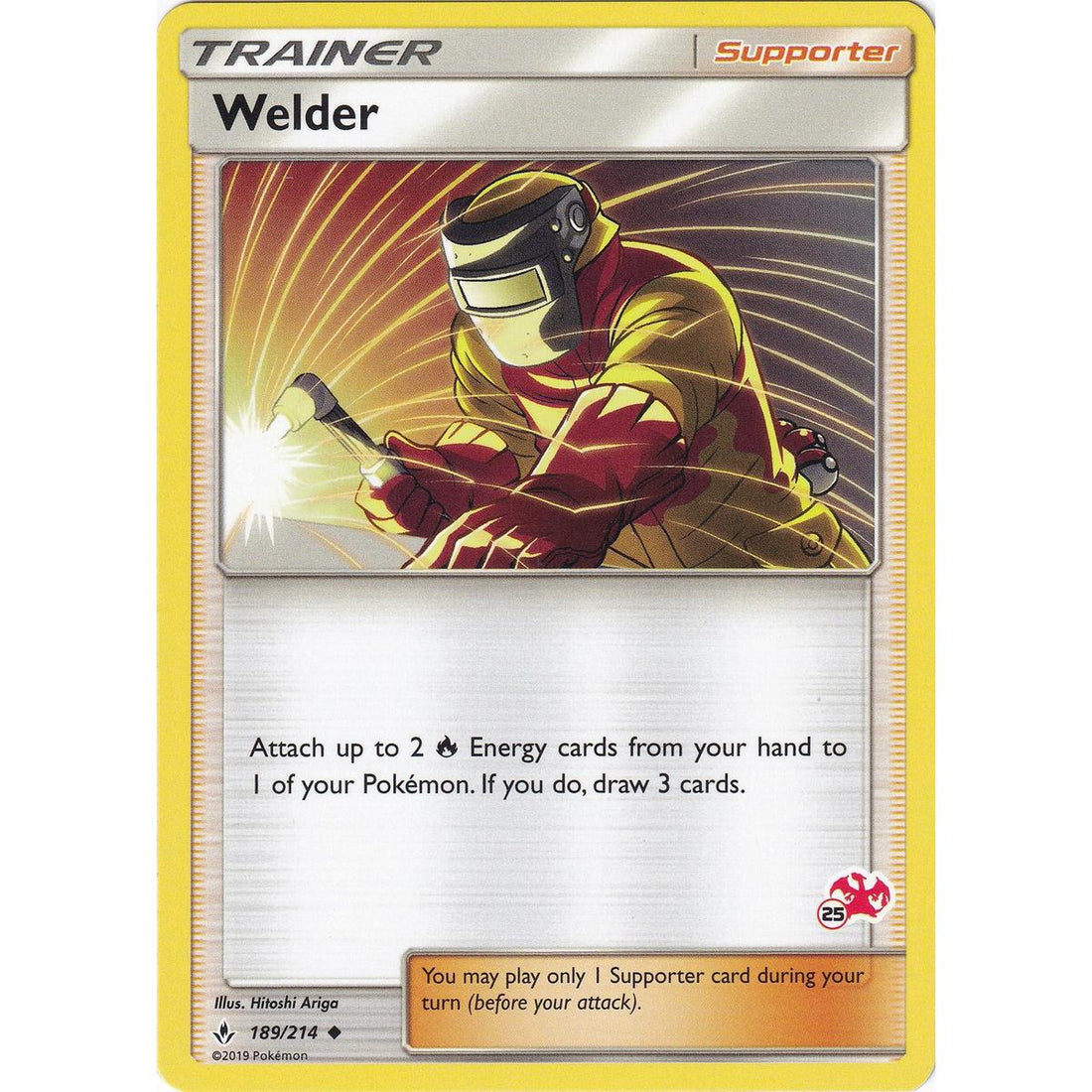 Welder - 189/214 (#25 Charizard Stamped)