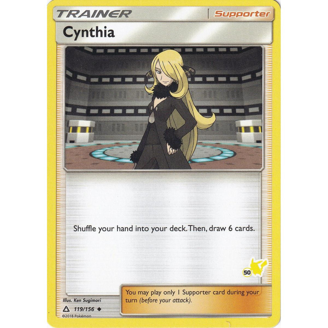Cynthia - 119/156 (#50 Pikachu Stamped)