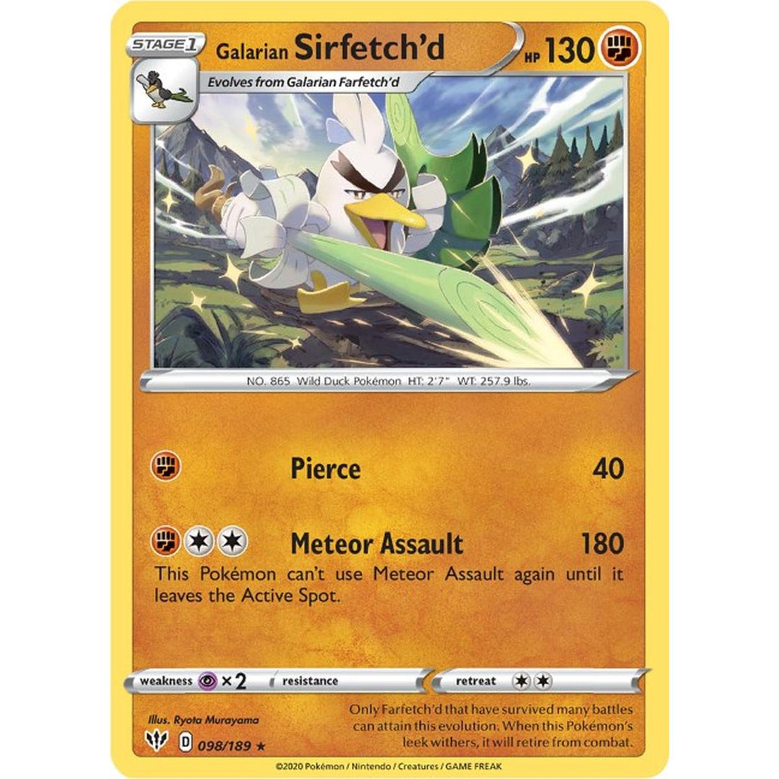 Galarian Sirfetch'd - 98/189 (Cracked Ice holo)