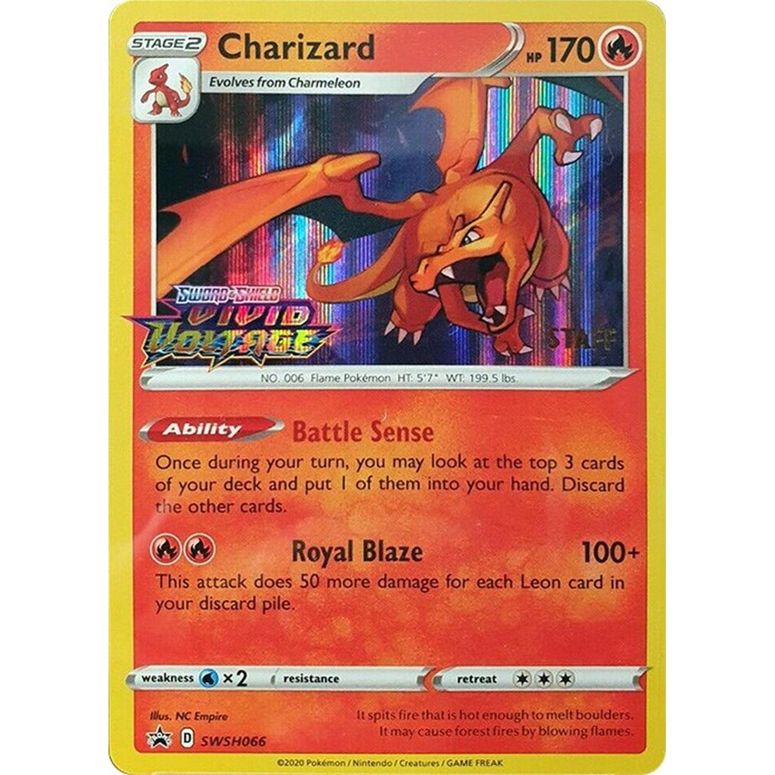 Charizard - SWSH066 (Prerelease) [Staff]