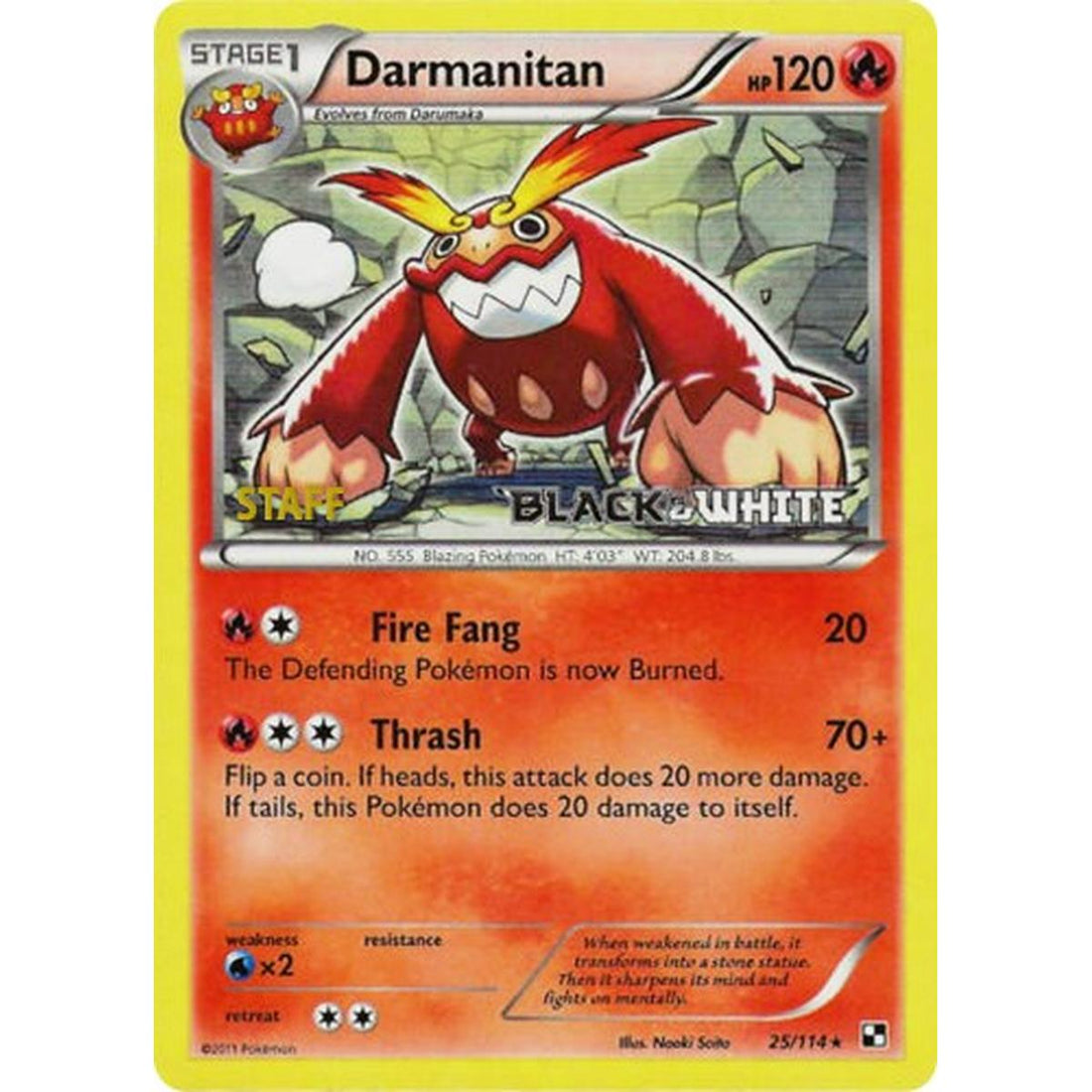 Darmanitan - 25/114 (Prerelease) [Staff]