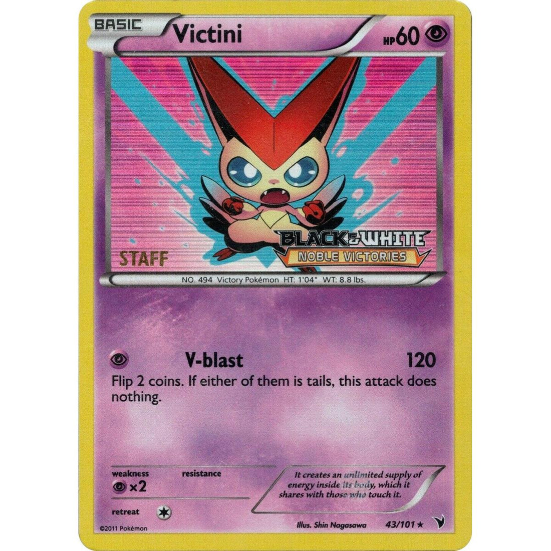 Victini - 43/101 (Prerelease) [Staff]
