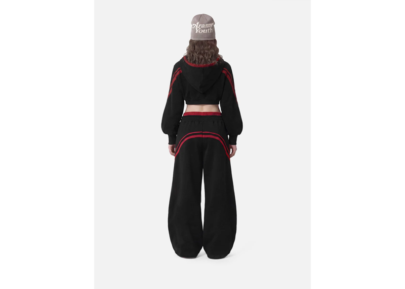 Aelfric Eden Cropped Contrast Stripe Zip Up Hoodie