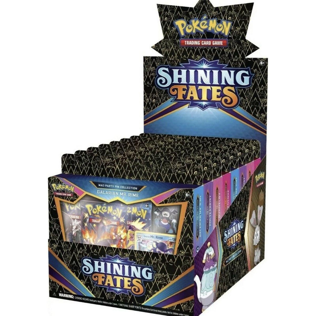 Shining Fates Mad Party Pin Collection Display