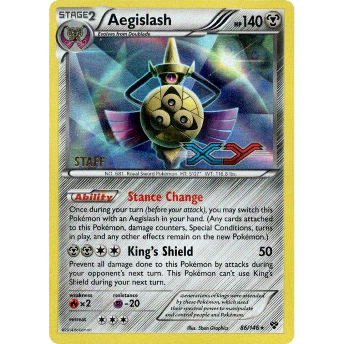Aegislash - 86/146 (Prerelease) [Staff]