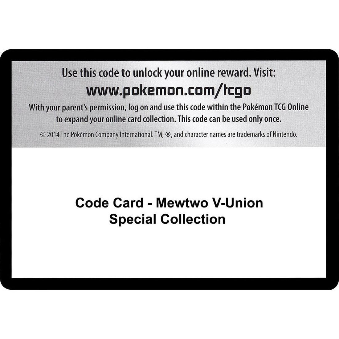 Code Card - Mewtwo V-UNION Special Collection