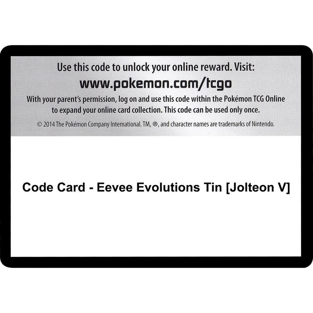 Code Card - Eevee Evolutions Tin [Jolteon V]