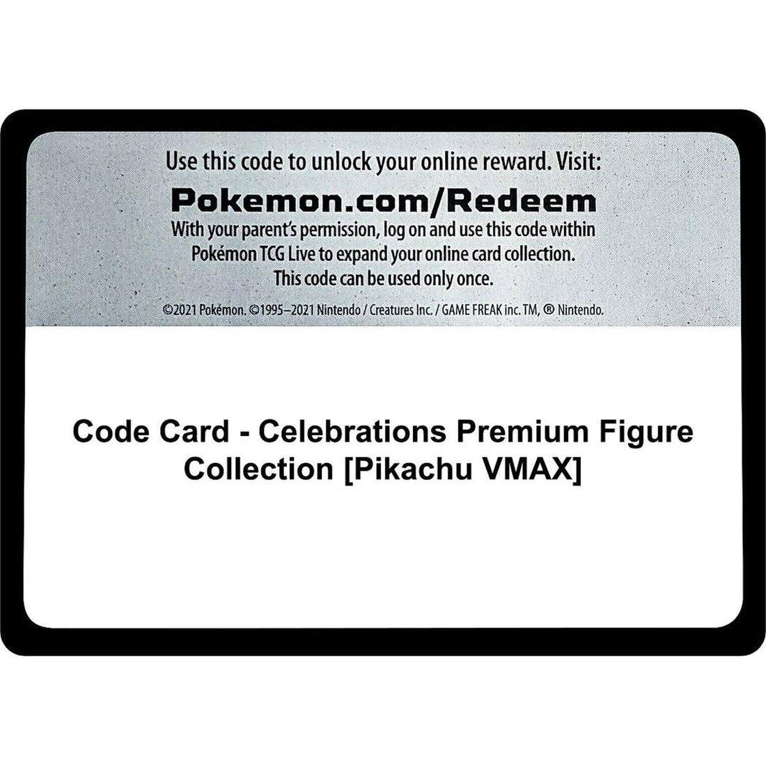 Code Card - Celebrations Premium Figure Collection [Pikachu VMAX]
