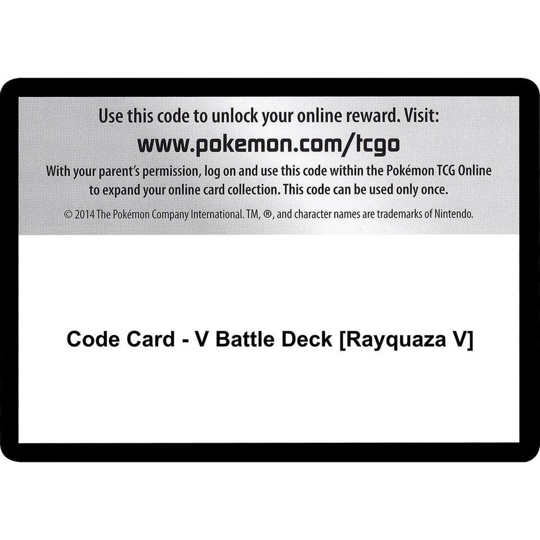 Code Card - V Battle Deck [Rayquaza V]