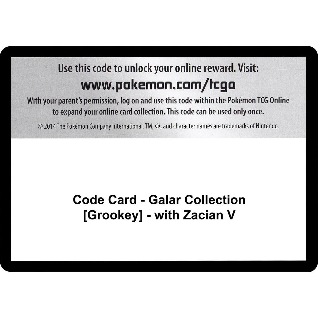 Code Card - Galar Collection [Grookey] - with Zacian V