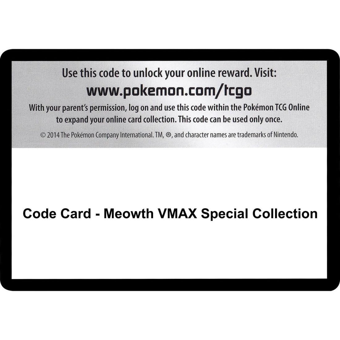 Code Card - Meowth VMAX Special Collection