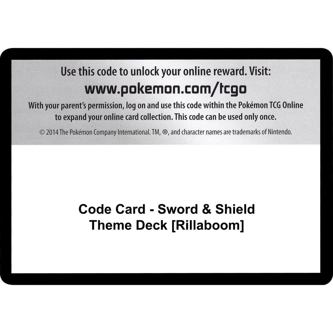 Code Card - Sword & Shield Theme Deck [Rillaboom]