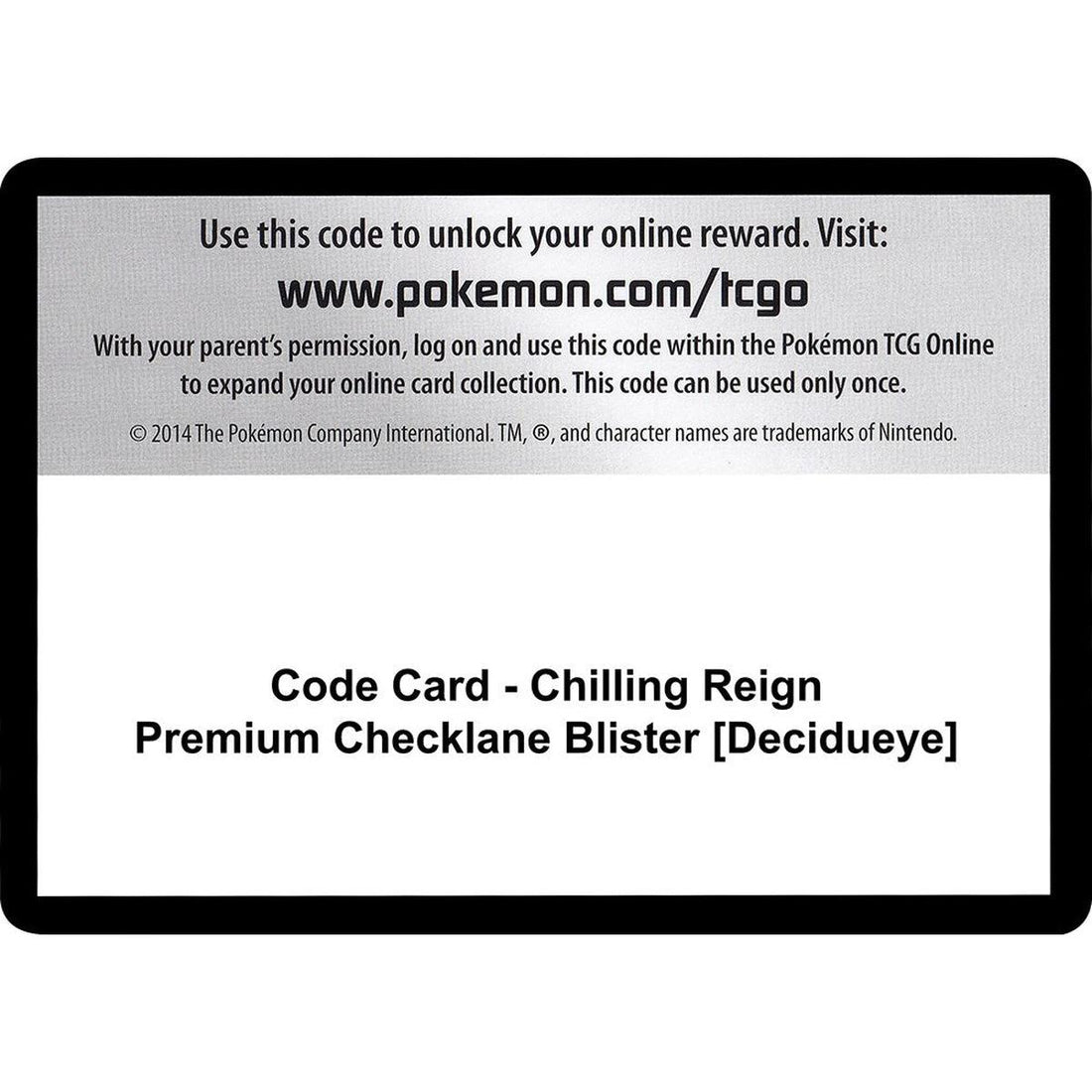 Code Card - Chilling Reign Premium Checklane Blister [Decidueye]