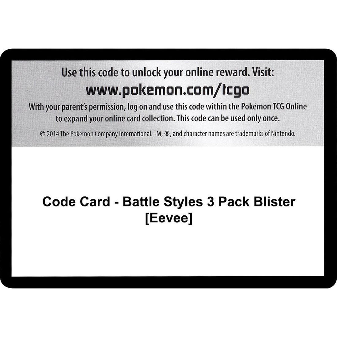 Code Card - Battle Styles 3 Pack Blister [Eevee]