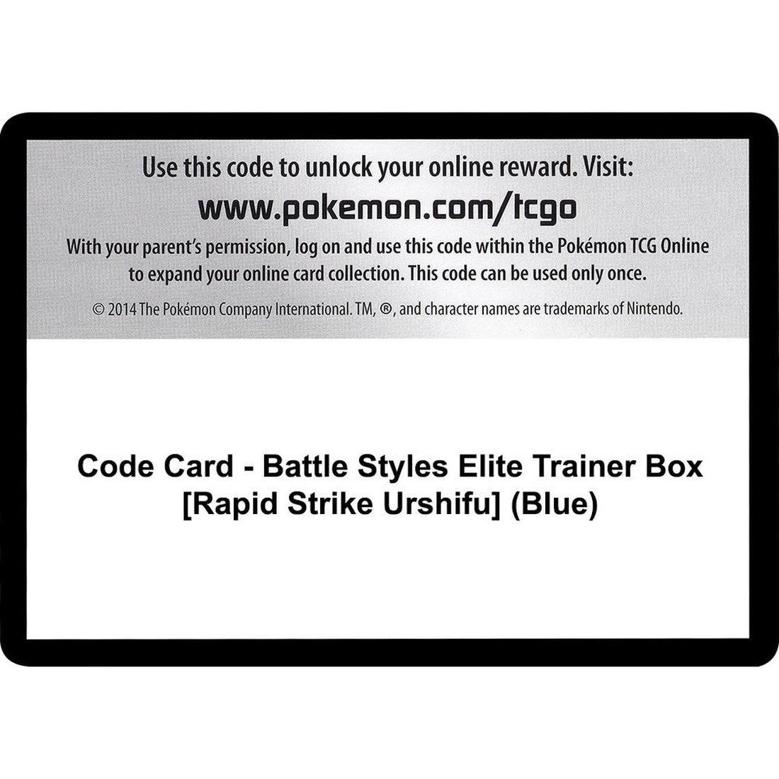 Code Card - Battle Styles Elite Trainer Box [Rapid Strike Urshifu] (Blue)