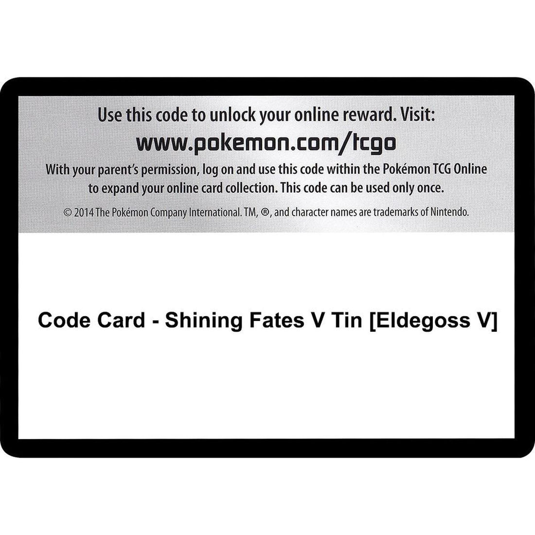 Code Card - Shining Fates V Tin [Eldegoss V]