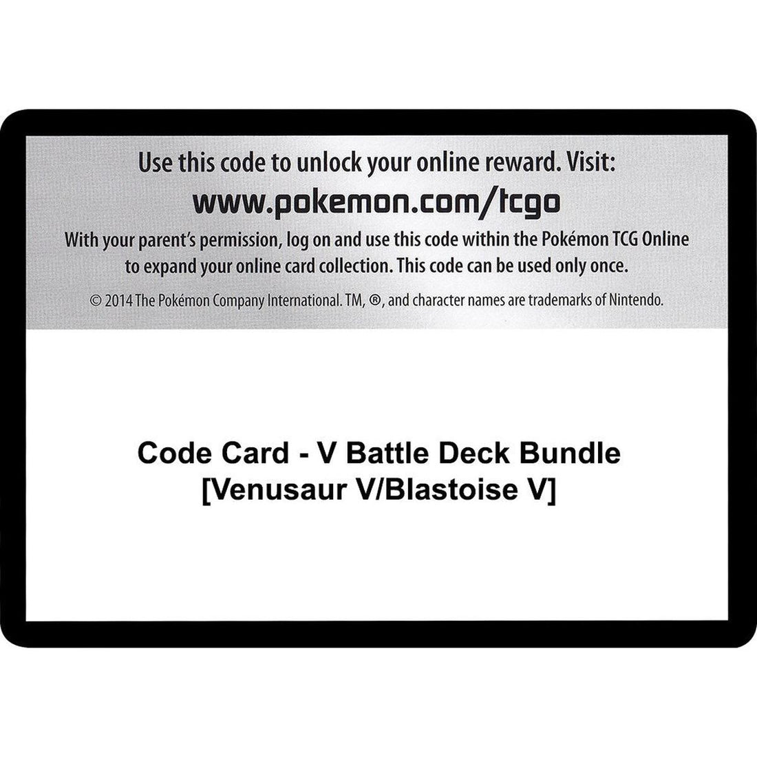 Code Card - V Battle Deck Bundle [Venusaur V/Blastoise V]