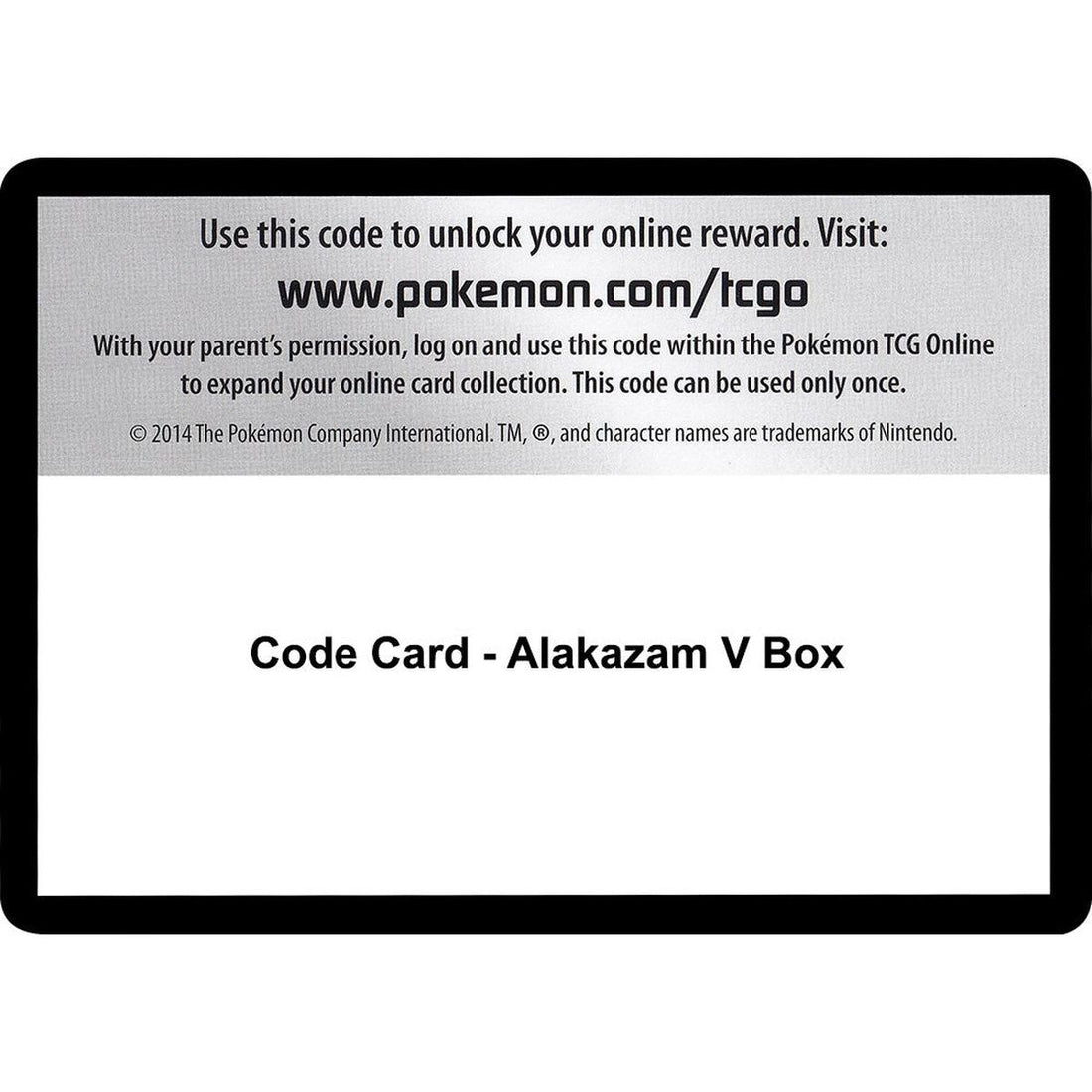 Code Card - Alakazam V Box